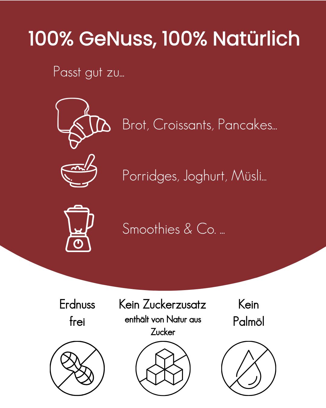 Macadamiamus mit Pekannuss von ButtaNutt: passt zu Brot, Pancakes, Porridge, Joghurt, Müsli und Smoothies – erdnussfrei, ohne Zuckerzusatz, ohne Palmöl