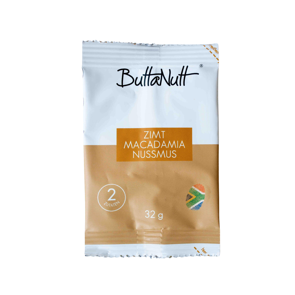 Squeeze Pack Zimt Macadamia Nussmus 32 g von ButtaNutt, Nussmus to go
