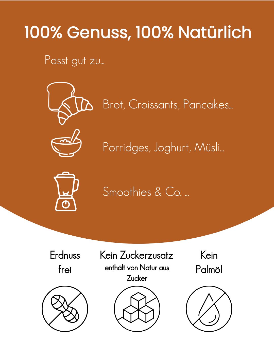 Mandelmus von ButtaNutt: passt zu Brot, Pancakes, Porridge, Joghurt, Müsli und Smoothies – erdnussfrei, ohne Zuckerzusatz, ohne Palmöl