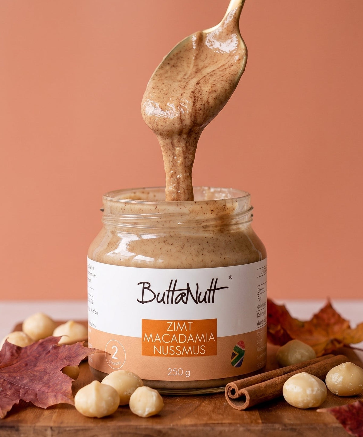 Zimt Macadamia Nussmus von ButtaNutt im 250-g-Glas